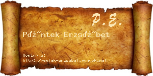 Péntek Erzsébet névjegykártya