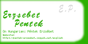 erzsebet pentek business card